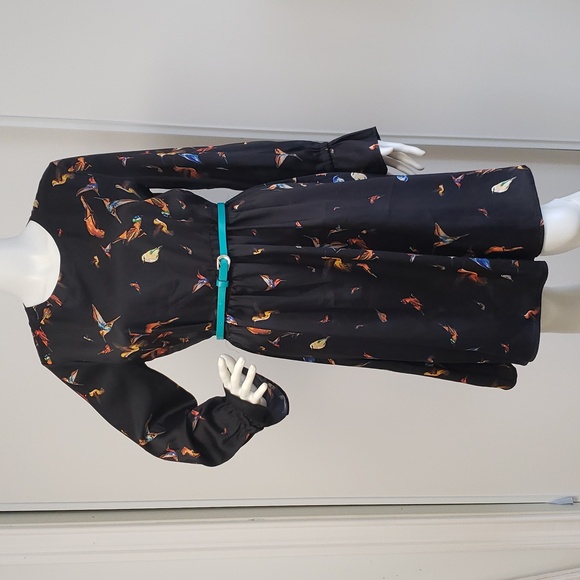 La Fee Maraboutee Bird print dress France ,Made in Italy Sz.EU 38/US 6 - Picture 3 of 11